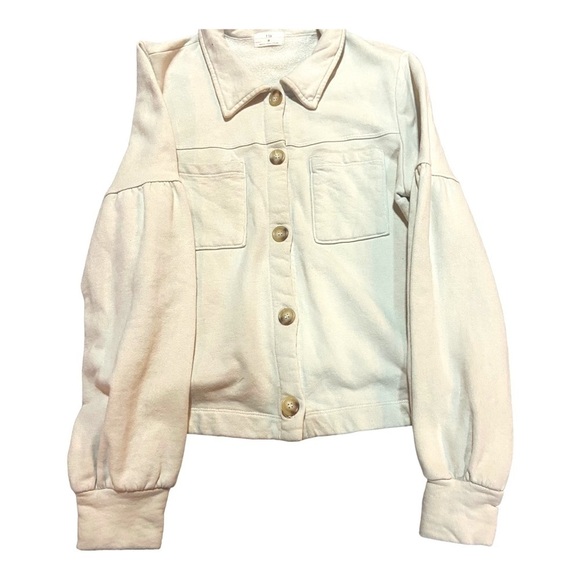 Anthropologie T LA Melora Shacket 100% Cotton Sz M Natural - Picture 3 of 8